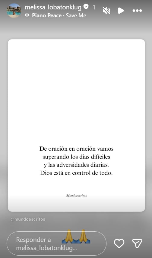 Melissa Lobatón y su publicación en medio de la denuncia contra Bryan Torres por agredir brutalmente a Samahara Lobatón.