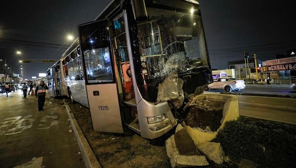 Reportan accidente vehicular con bus del Metropolitano en Independencia. Foto: Joel Alonzo/ GEC