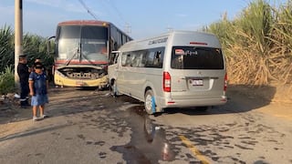 La Libertad: Choque entre combi y bus deja una persona herida en Virú