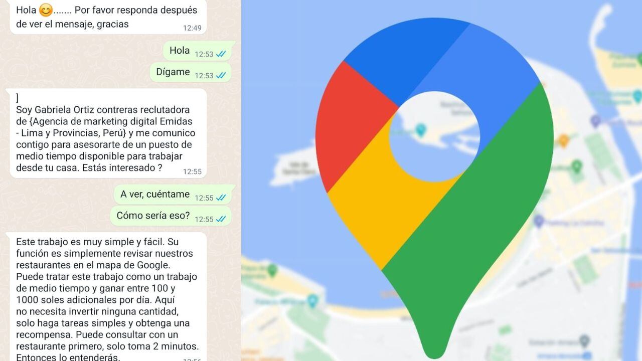 Presentación de los estafadores en WhatsApp. (Foto: composición EC)