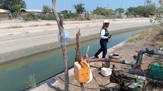 Piura: Policía inspecciona canal Daniel Escobar para evitar la sustracción de agua