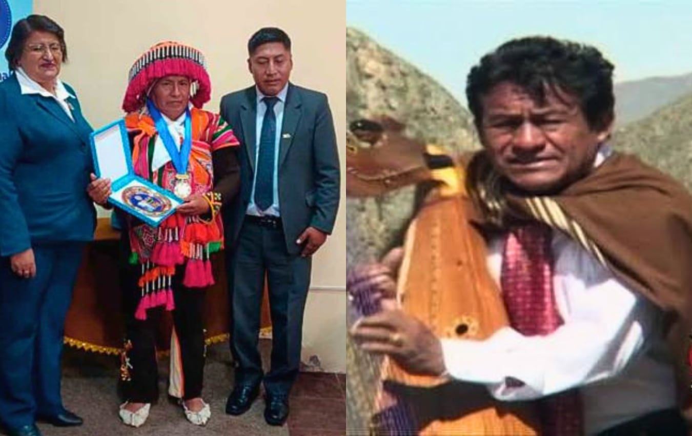 Maestro textil y músico del huayno, reconocidos con la distinción de Personalidad Meritoria de la Cultura. Foto: Composición GEC.