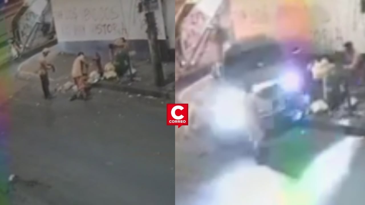 Cercado de Lima: camioneta fuera de control arrolló a tres trabajadores de limpieza en Alfonso Ugarte. Composición: Diario Correo.