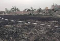 Pisco: sujetos queman campo deportivo en el centro poblado Media Luna, en el distrito de Humay