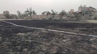 Pisco: sujetos queman campo deportivo en el centro poblado Media Luna, en el distrito de Humay