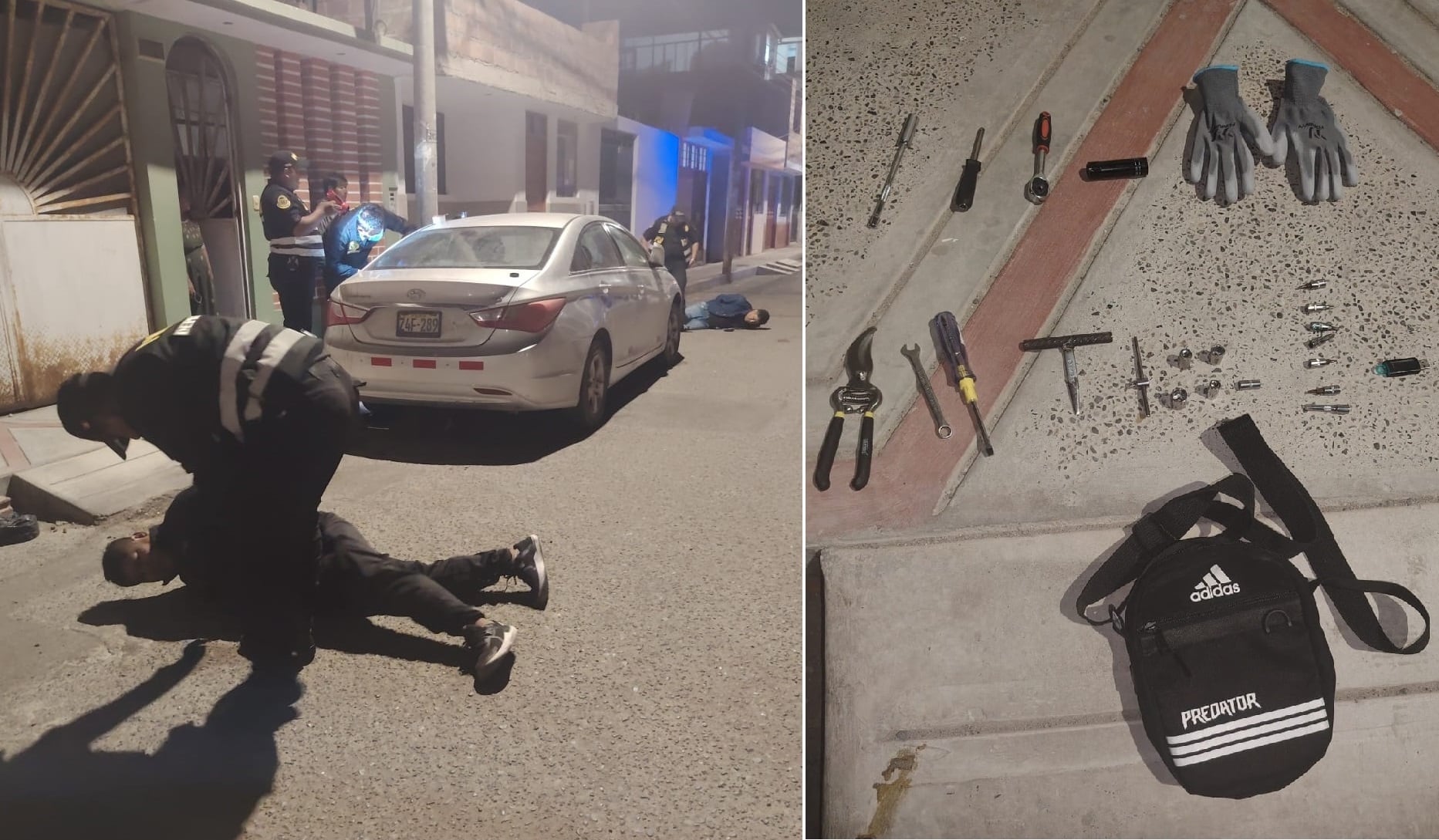 Dos varones con antecedentes delictivos fueron reducidos por policías en el distrito Albarracín y se les halló herramientas delictivas