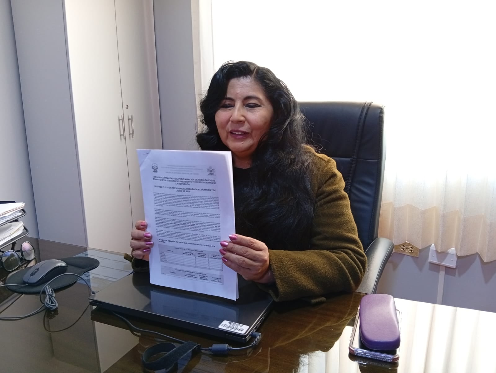 Presidenta del Jurado Electoral Especial de Tacna Norma Tellería Vega. (Foto: Adrian Apaza)