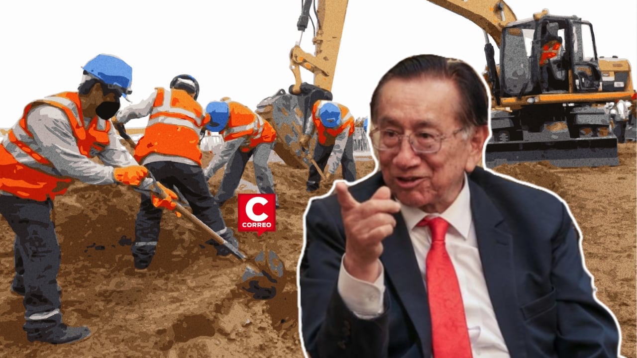 Presidente Balcázar destaca ejecución de obras a nivel nacional y pide una democracia inclusiva. Composición: Diario Correo.