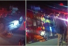 Ica: accidente de tránsito dejó camioneta volcada y dos personas heridas