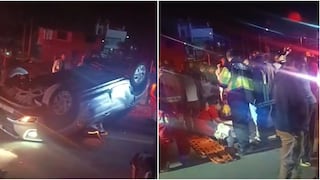 Ica: accidente de tránsito dejó camioneta volcada y dos personas heridas