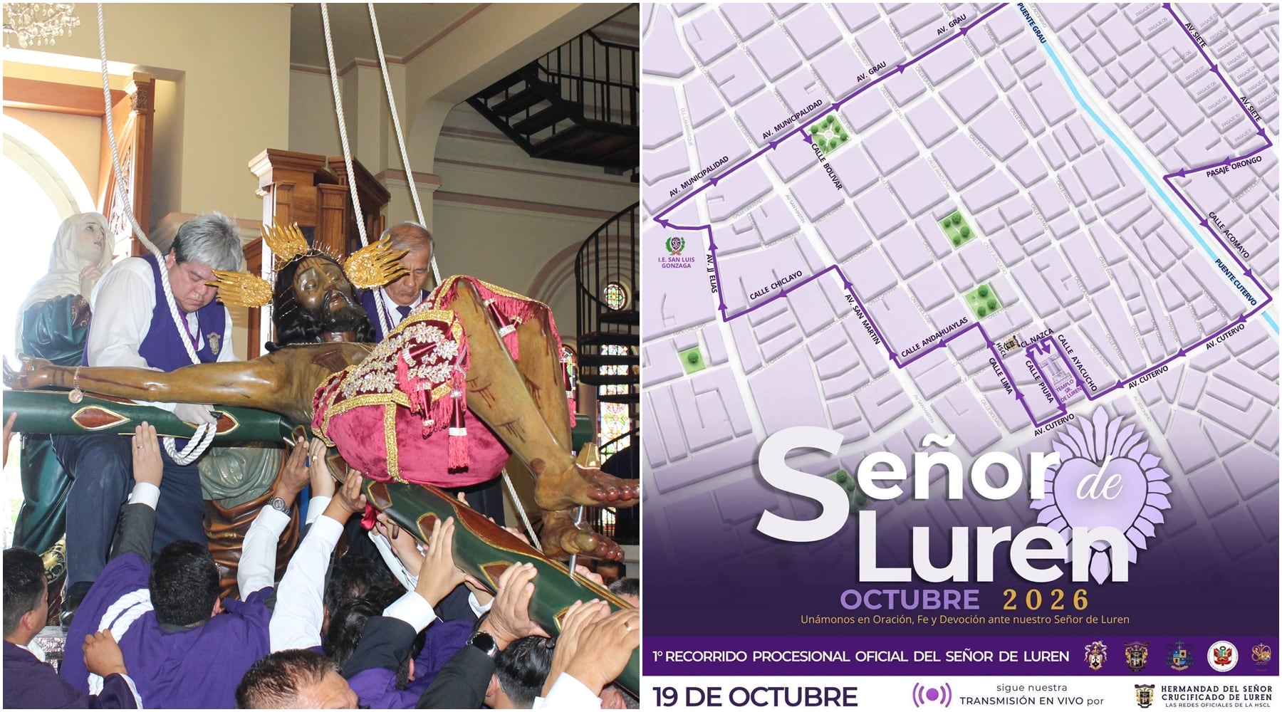 Ica: Señor de Luren llegará hasta Parcona en histórico recorrido procesional y tendrá nuevos horarios