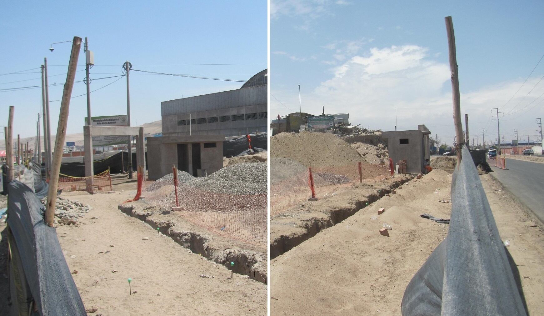 En espacio de zona auxiliar del Parque Industrial de Tacna solo hay zanjas y un cerco de plástico negro