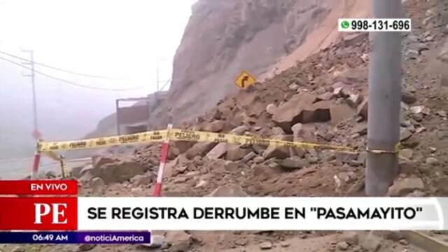Pasamayito: Reportan derrumbe de rocas y tierra en Collique