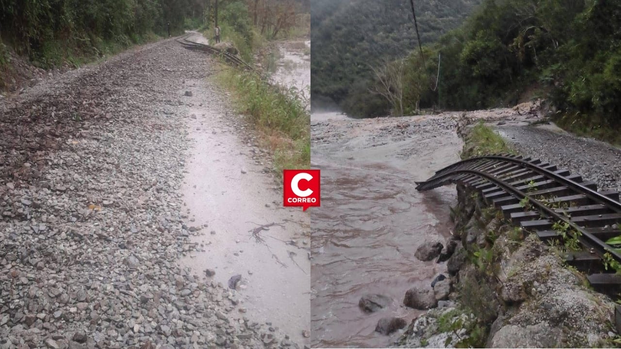 Machu Picchu: Vía del tren afectada por huaico sería restablecida este domingo. Composición: Diario Correo.