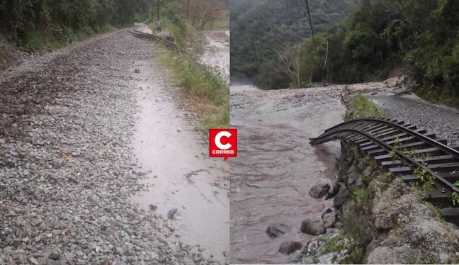 Machu Picchu: Vía del tren afectada por huaico sería restablecida este domingo. Composición: Diario Correo.