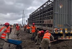 Panamericana Sur en Arequipa: Ejército remueve tierra y lodo para liberar vehículos atrapados (FOTOS)