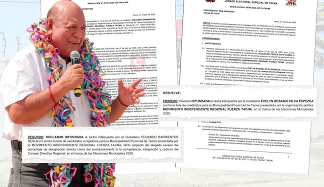 Tacna: JEE declara infundadas dos tachas presentadas contra lista de Fuerza Tacna