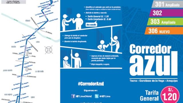 Corredor Azul: Mañana inicia nuevo servicio 306