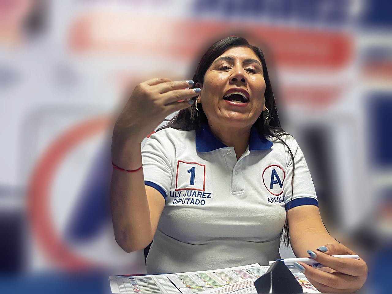 Lily Juárez, candidata a diputada con el número 1 por el partido Alianza para el Progreso. Foto: GEC.