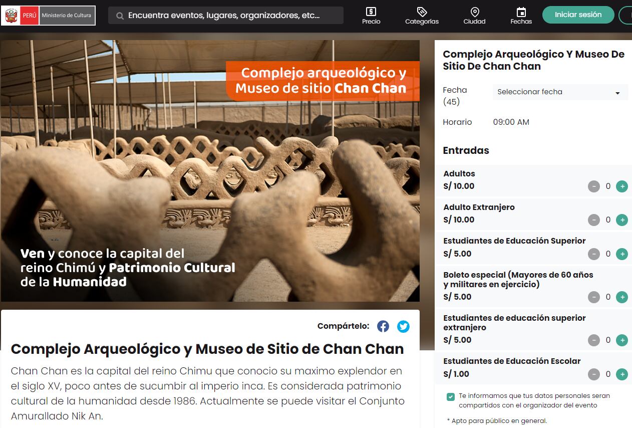 Plataforma tuboleto.cultura.pe