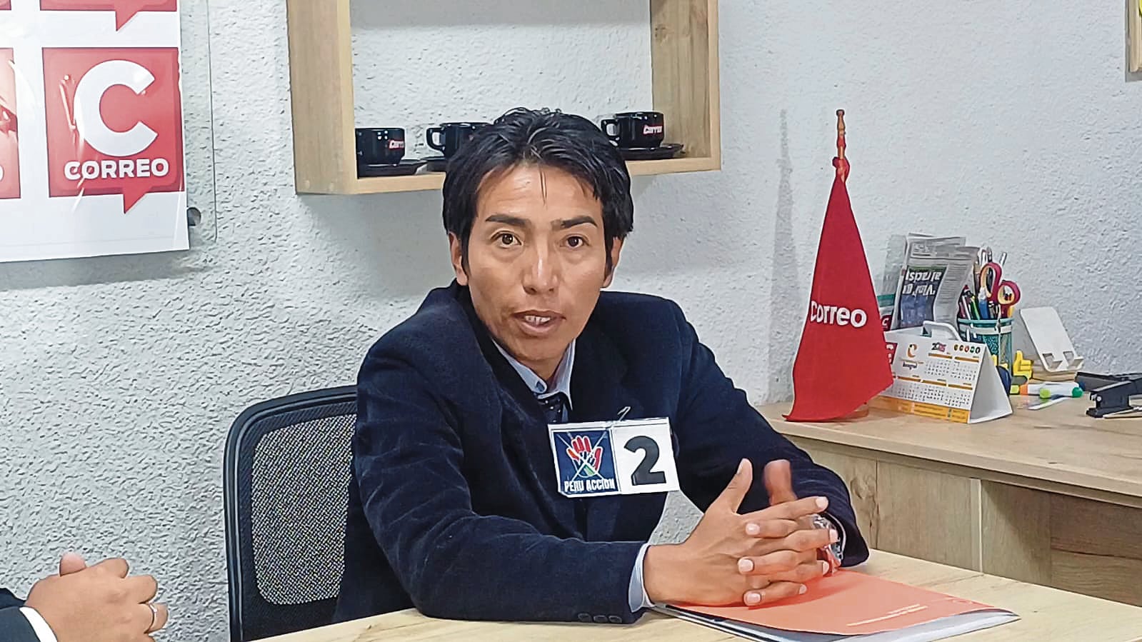 Exon Flores, candidato al Senado con el número 2 por el partido Perú Acción. Foto: Paúl Flores/GEC.