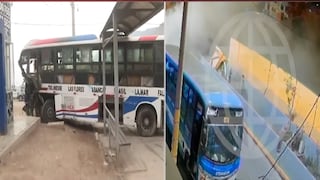 Comas: Chofer de bus pierde el control y derriba muros de contención en Pasamayito