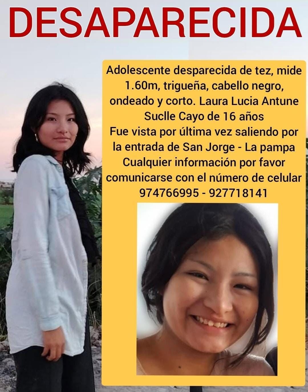 Laura Lucía salió de su vivienda en Camaná durante la madrugada del domingo 19 de julio