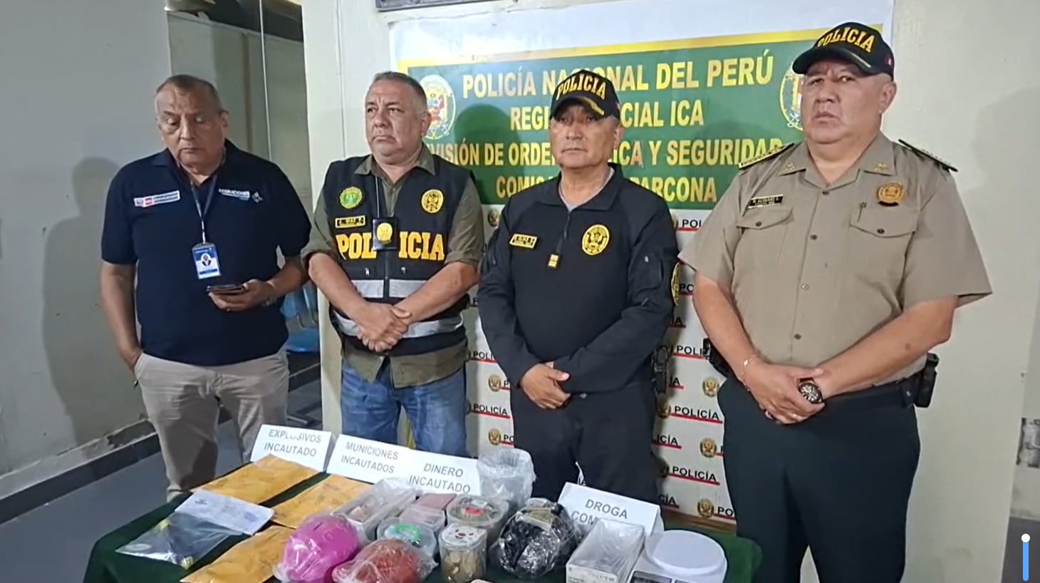 Ica: hallan cartuchos de dinamita, municiones y droga durante operativo policial en Parcona