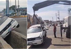 Ica: auto cae a canaleta por el sector Los Fardos en la urbanización San Joaquín