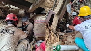 Piura: Rescatan a obrero tras quedar atrapado por derrumbes en el Club Unión de Sullana