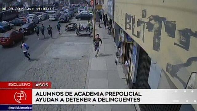 SJL: policía y alumnos de academia prepolicial capturaron a delincuentes (VIDEO)