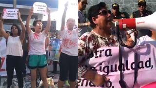 El Agustino: Feministas protestan en la Comisaría de San Cayetano en respaldo a la familia de víctima de feminicidio y de sus hijos