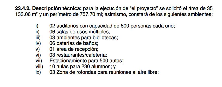 Descripción técnica. (Foto: SBN)