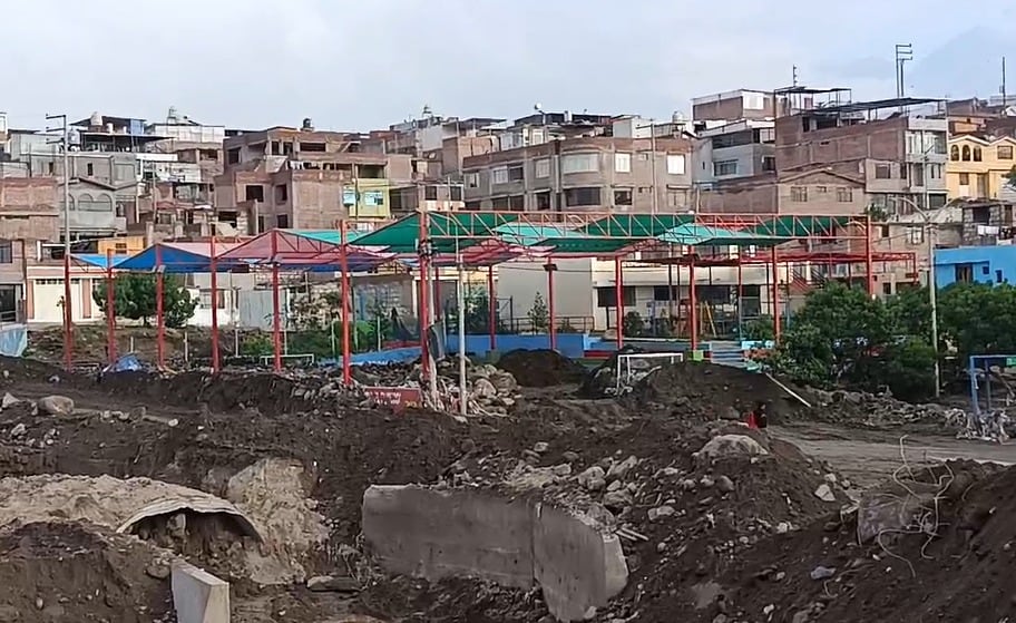 Losa deportiva de Villa Continental fue destruida en Cayma (Foto: GEC)