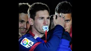 Messi celebró campeonato con su hijo Thiago