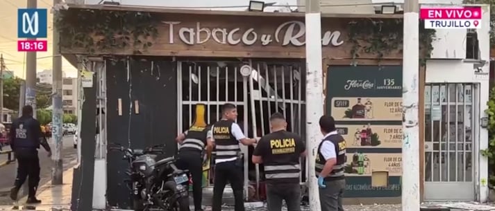 Dos ataques con artefactos explosivos contra licorerías encendieron la alarma vecinal y motivaron un despliegue policial en Trujillo. FOTO: CAPTURA CANAL N