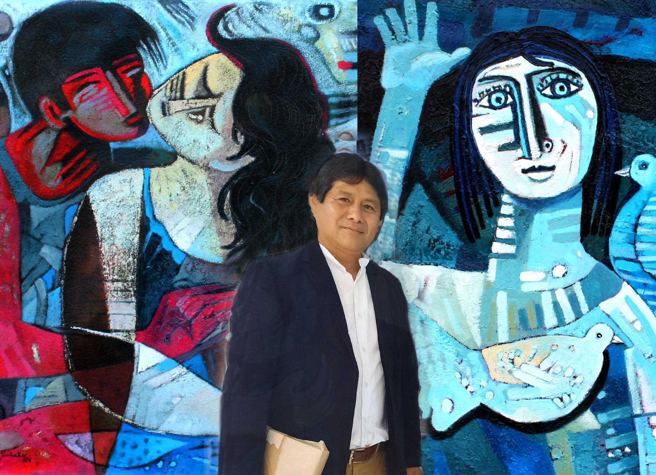 Juancarlos Ñañake vuelve a impresionar con sus obras en Roma, un encuentro con la vitalidad artística.