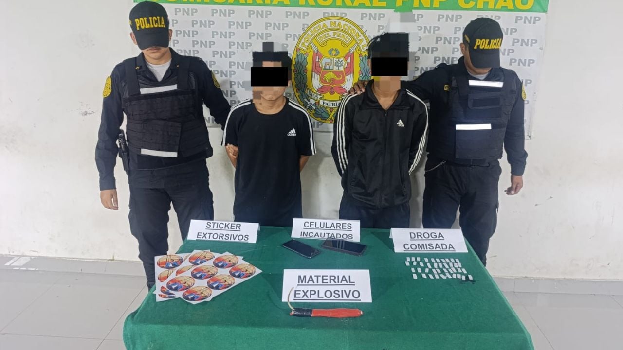 Agentes de la comisaría de Chao retuvo a menores en el centro poblado de Nuevo Chao.