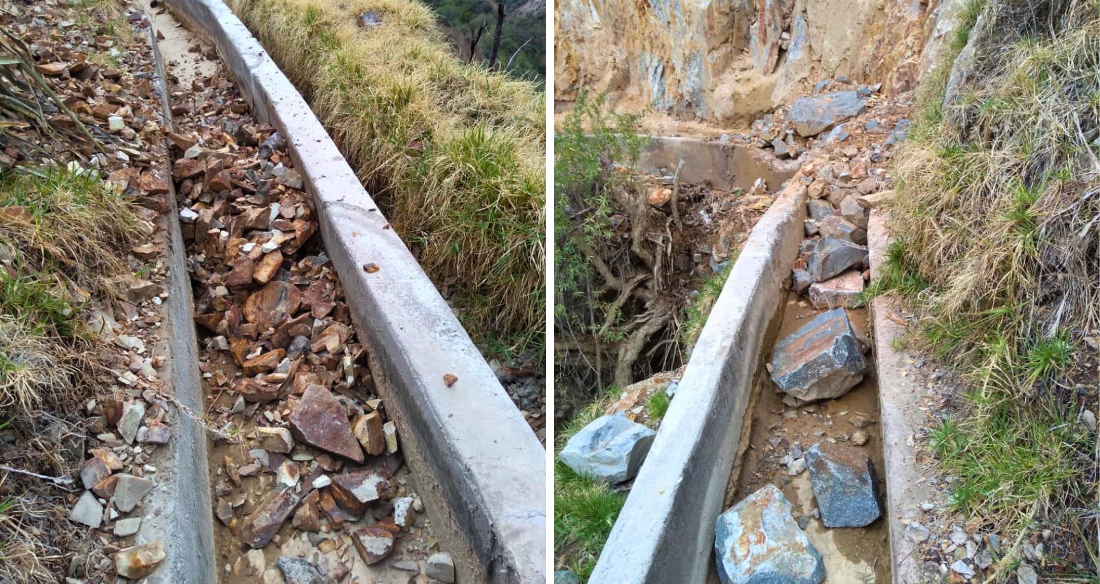Lluvias dañan canal de regadío en Quechualla (La Unión) y dejan a familias sin agua. Foto: Comité de Usuarios del anexo de Allancay.
