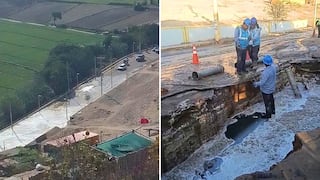 Arequipa: Rotura de tubería en Camaná deja gran hueco en la vía principal (VIDEO)