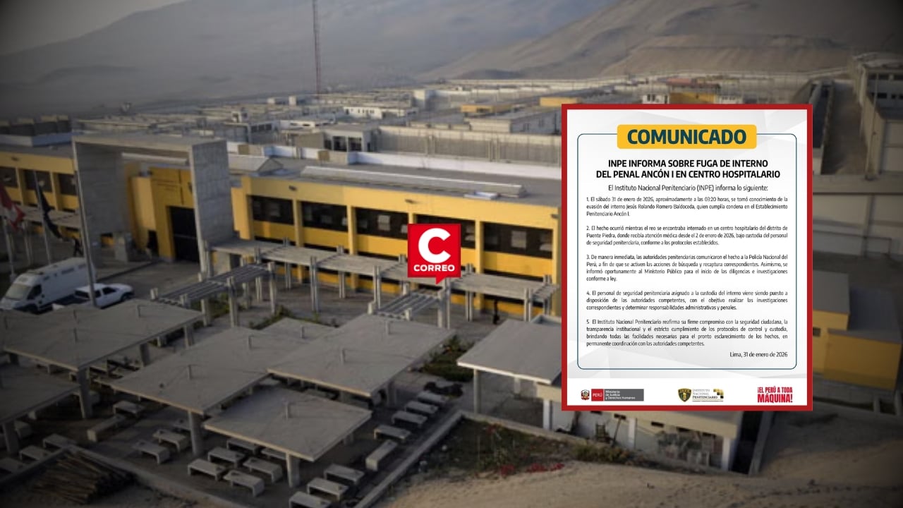 INPE: interno del penal de Ancón I fuga durante visita médica al hospital de Puente Piedra. Composición: Diario Correo.