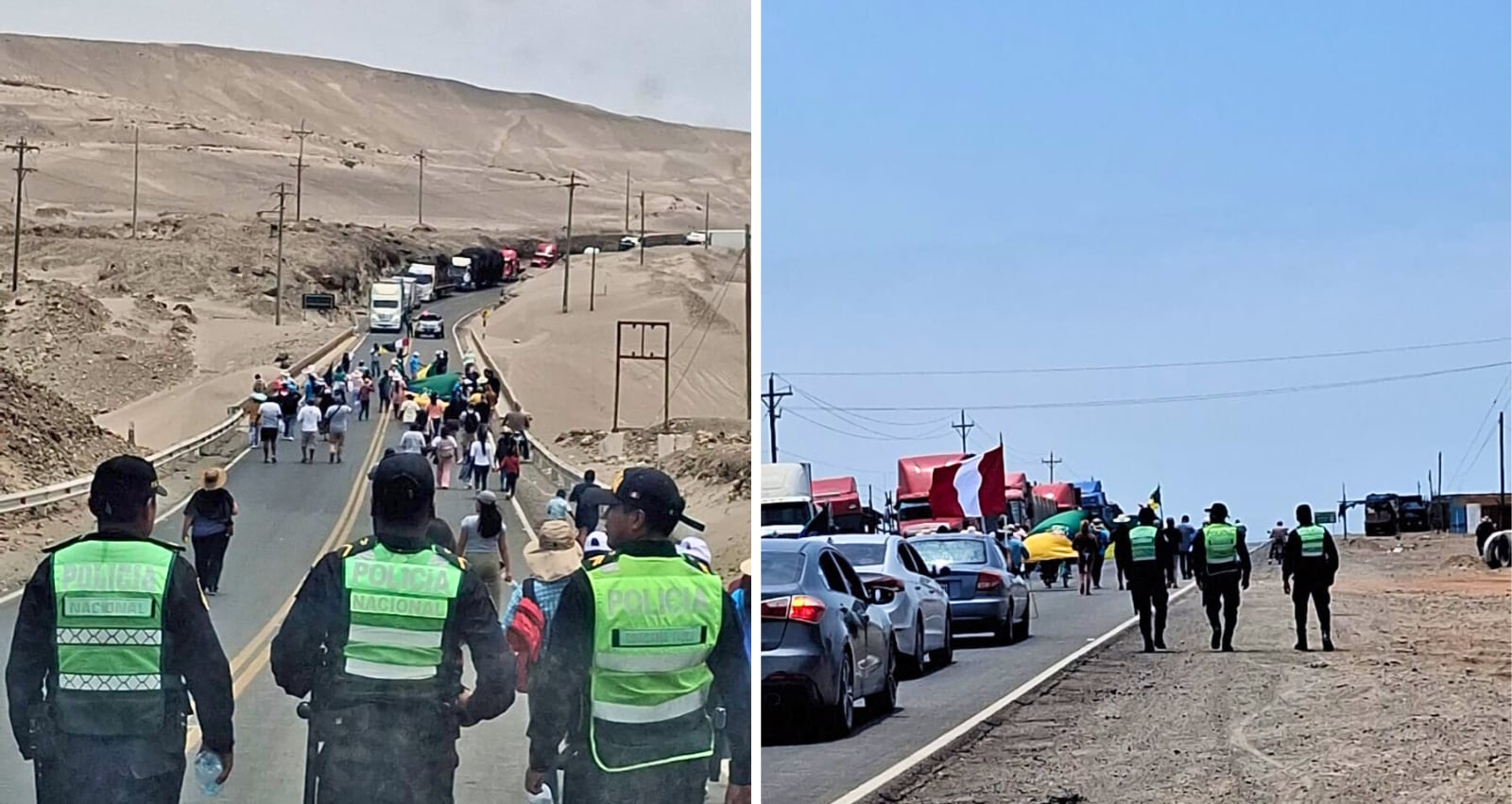 Pobladores de Bella Unión (Caravelí) bloquearon el puente Chaviña exigiendo agua. Foto: PNP.