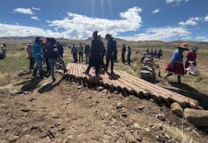 Pobladores de Cayarani hacen faena y acondicionan puente provisional (VIDEO)