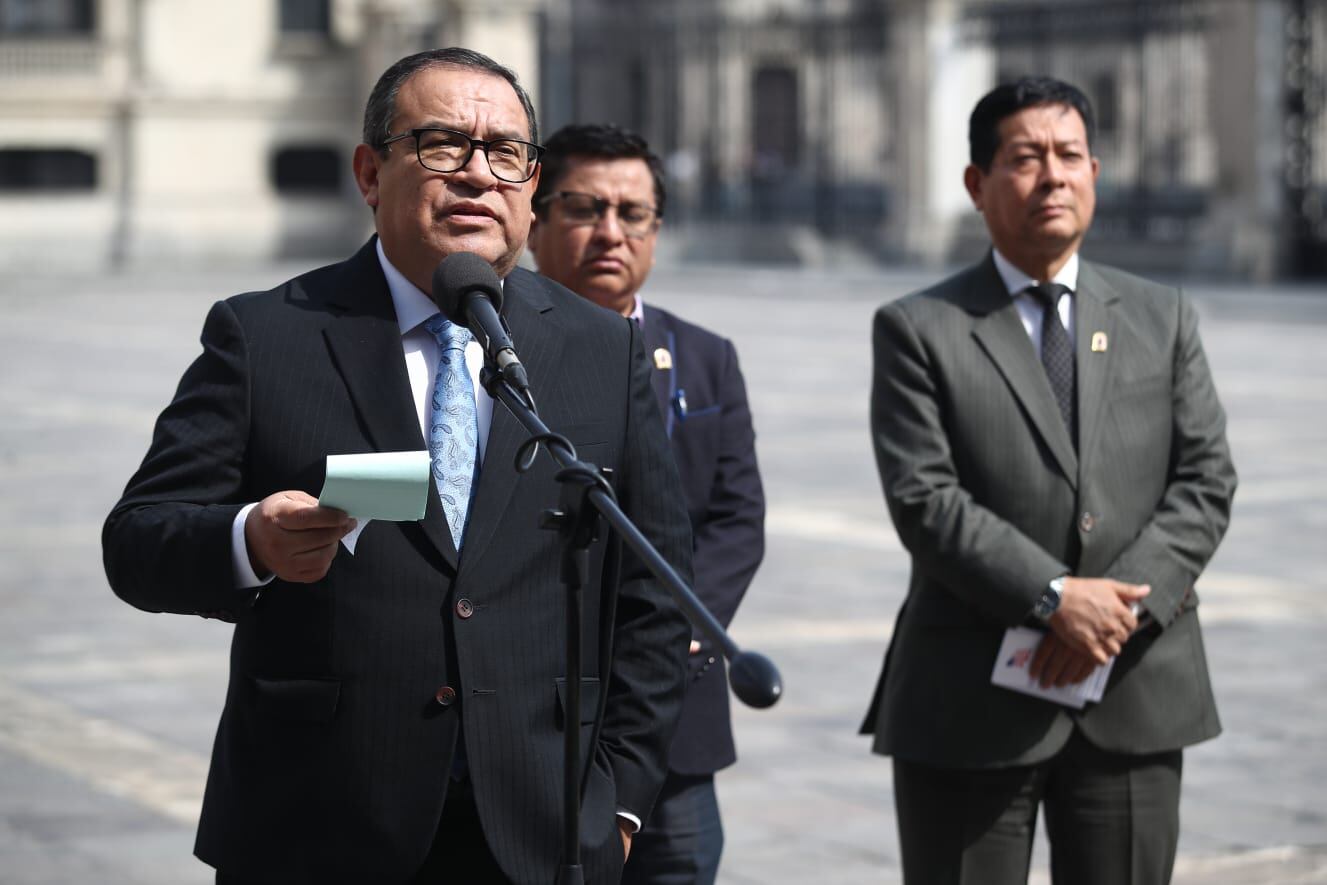 Alberto Otárola en conferencia de prensa.