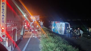 Ómnibus vuelca y trece personas resultan heridas en Trujillo (VIDEO)