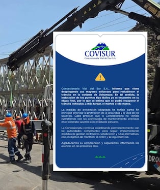 Tránsito por la Variante de Uchumayo en Arequipa se restablecería el 31 de marzo