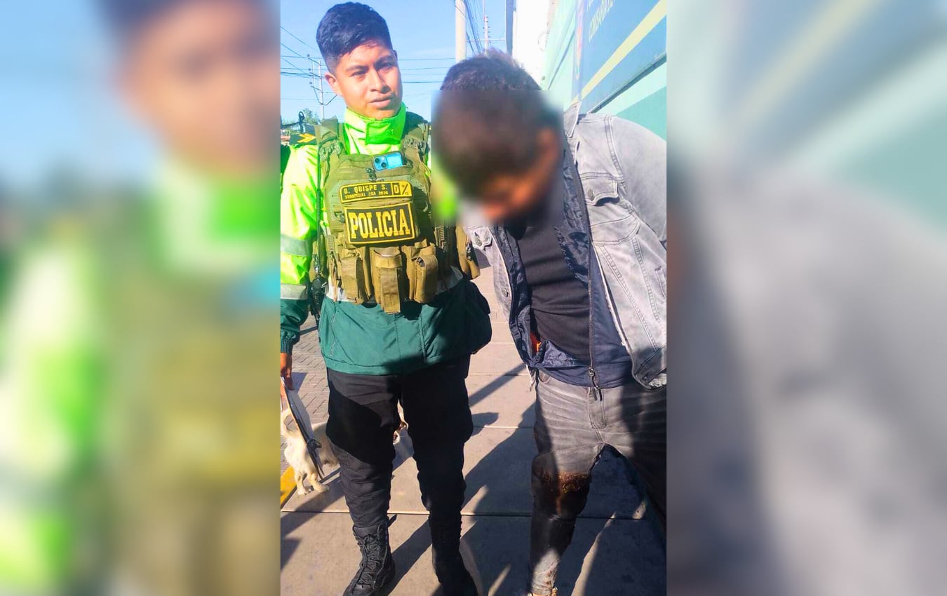 Intervienen a varón por presunta tentativa de hurto en el distrito de Miraflores, Arequipa. Foto: PNP.