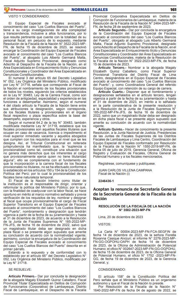 Magaly Quiroz es coordinadora del equipo especial del caso 'Los Cuellos Blancos del Puerto'.