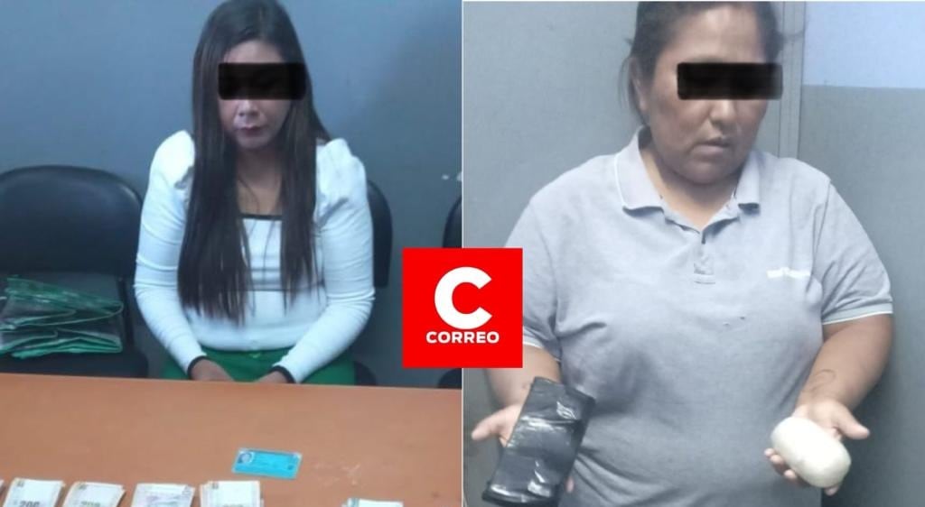 Mujeres detenidas con objetos prohibidos en el penal de varones de Arequipa. (Foto: Difusión)