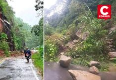 Fuertes lluvias afectan el tránsito vehicular en la carretera de la Selva Central